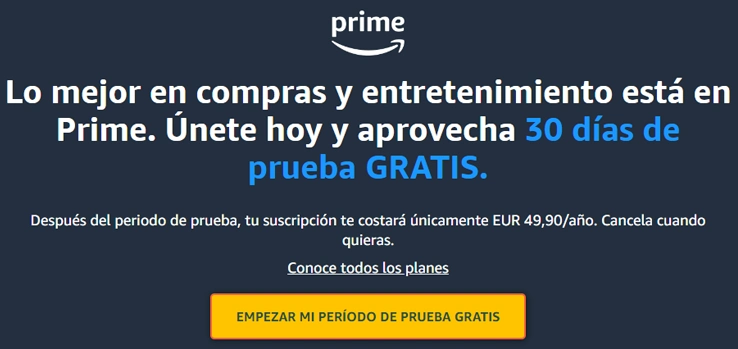 Amazon prime prueba 30 dias gratis